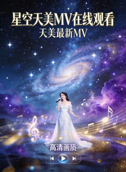 星空天美mv在线观看高清海报：天美最新MV在星空场景中
